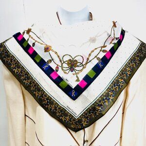 (2) New Roberta G & Roberta DiCamana hankerchief 17" Beige Olive bow tie (13)